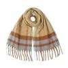 Tassel Fringe Plaid Wrap Soft Knit Long Scarf Elegant Winter Scarf  For Unisex