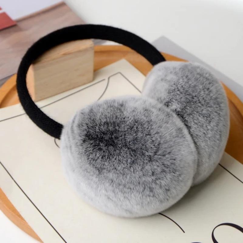 Natural 100% Rex Rabbit Fur Earmuffs Winter Accessories for Women Winter Ear Muffs Fluffy Earmuff Ear Cover for Winter