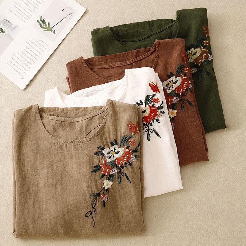 T-shirt for Women Summer Large Size Cotton T-shirt Soft Loose Printed Casual Comfortable Pullover T-shirt Top