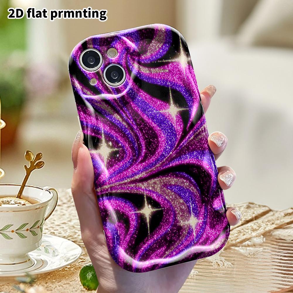 Phone Case: 2D Flat, Fits iPhone 12/13/14/15/16/17/18 Pro, Phone Decoration, Flowing Sand Swirl Background, Perfect Gift for Christmas and Halloween
