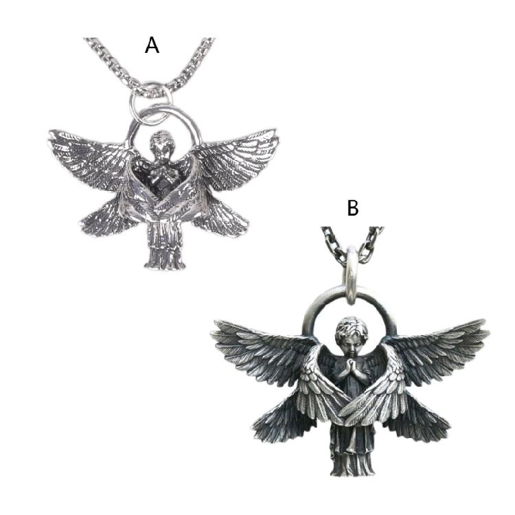 Seraphim Pray Pendant Long Chain Neck for Men Women Jewelry Anniversary Gift