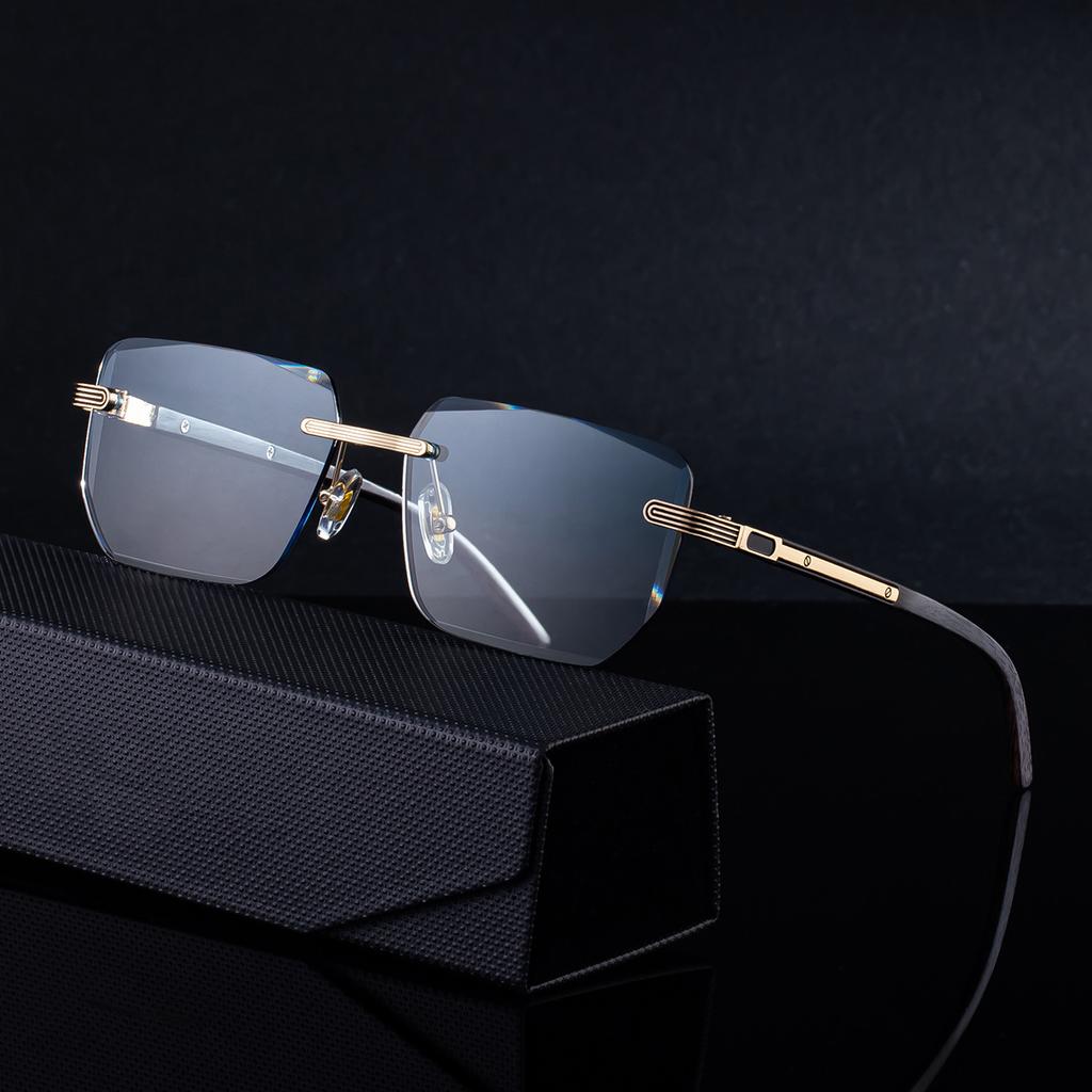 JYL TS Unisex Premium Photochromic - Retro Diamond-Cut UV Shades ZX-3194 Light-responsive
