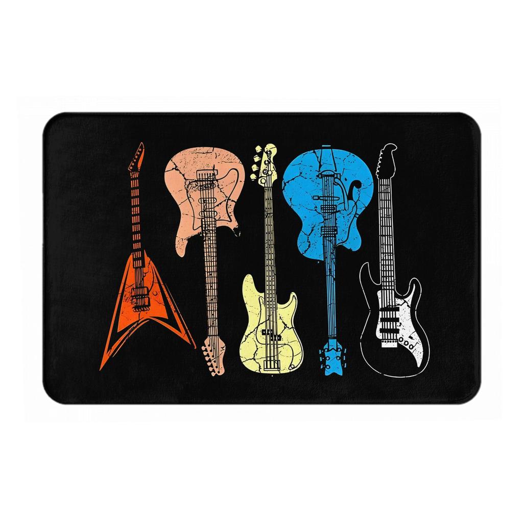 Vibrant Guitar-Themed Doormat Suitable for Bathrooms, Bedrooms, Living Rooms, And Entrances, Machine Washable And Stylish