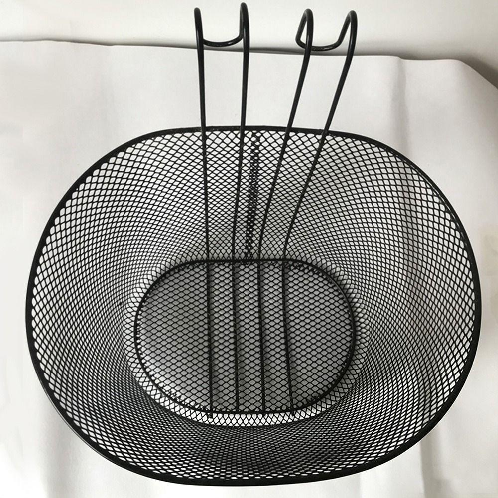Black Bike Front Basket Iron E-Scooter E-bike Basket New Rear Hanging Basket
