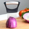 Stainless Steel Onion Cutter Holder Food Slicers Assistant Tomato Onion Slicer Holder Vegetables Cutting Fork Kitchen Gadgets