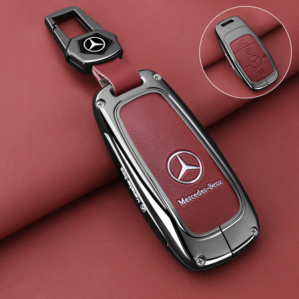 CVSD2 Zinc Alloy Leather Car Key Case Cover Shell For Mercedes Benz A C E S G GLS CLA Class W213 W203 W211 W205 W177X167 W204 Keychain