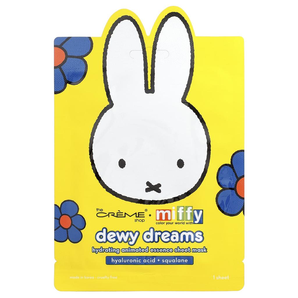The Creme Shop, Miffy, Hydrating Animate Essence Beauty Sheet Mask, Dewy Dreams, 1 Sheet