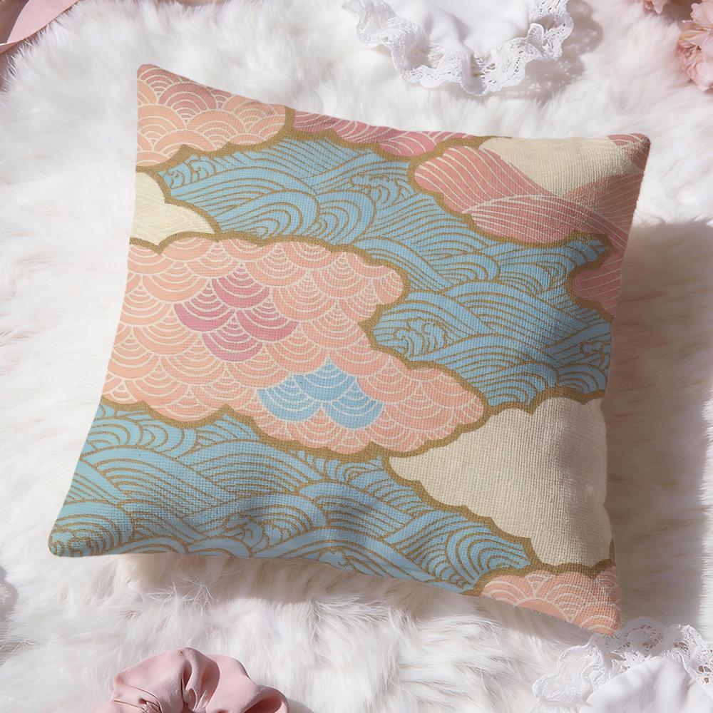Japanese style pattern Cushion Cover Premium Comfort Reversible Pillow Cove -Two in One Design for Any Room & Car Interior