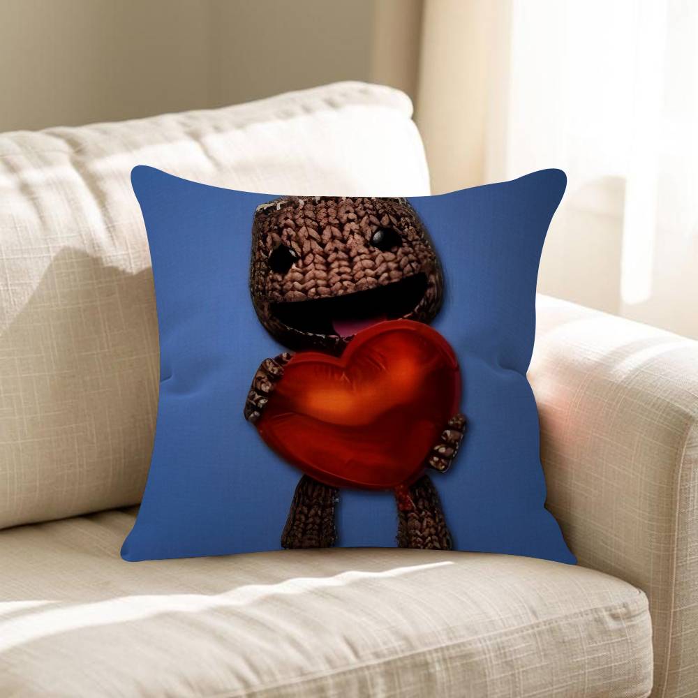 Funny LBP Sackboy Pillow Cushion Cover Pillowcase Living Room Sofa Home Decor Customized