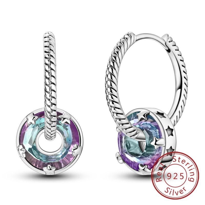 S Copper Hoop Earring Sparkling Star Moon U Heart Shaped Butterfly Earring For Women Party Wedding Jewelry