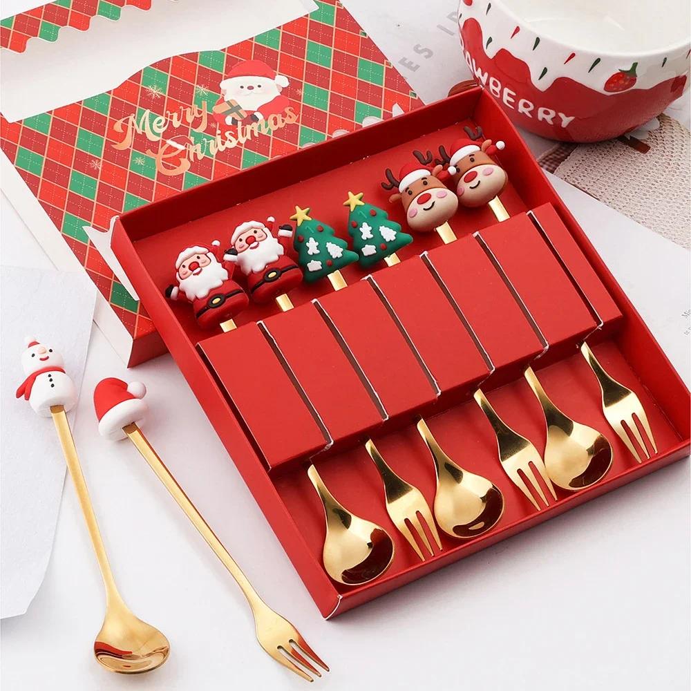 Spoon Fork Christmas Gift Tableware Durable Cute And Festive Design The Perfect Christmas Gift For Kids Coffee Spoon Elegant