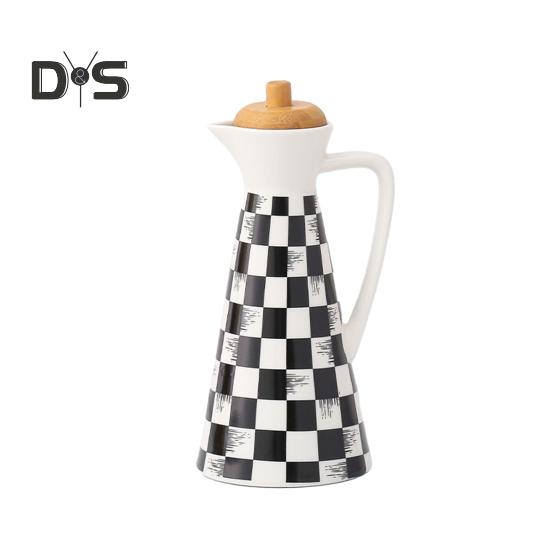 

400/800 мл керамическая бутылка-диспенсер для масла, пыленепроницаемый дизайн, ручная работа, керамическая банка для масла на кухне, для приготовления пищи, оливкового масла, соевого соуса, уксуса, графина, банка для хранения 400ML C