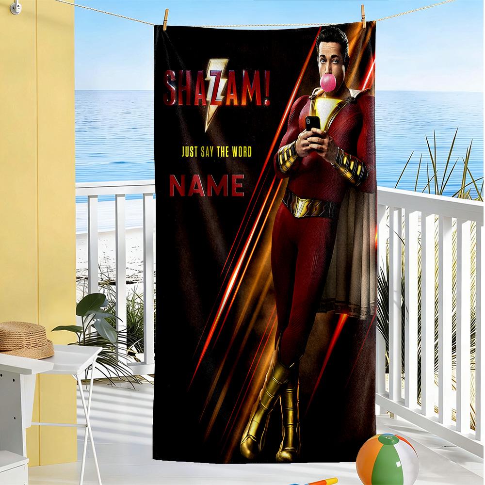 Warner Bros. Films Customizable Name Beach Towel High Absorbency & Quick-Dry Portable for SwimmingBeachCamping Travel Beach AccessoriesGym