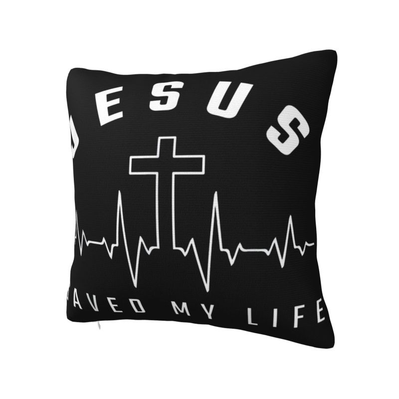 Jesus Saved My Life Cushion Covers Christian Religious Faith Velvet Luxury Pillows Decor Home