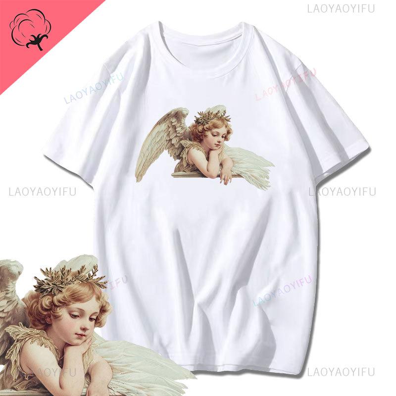 Fashion Fiorucci Baby Angel Graphic Tshirt Summer Classic Aesthetic T Shirt Unisex Unisex Kawaii Clothes Creative Couple Short Sleev Unisex
