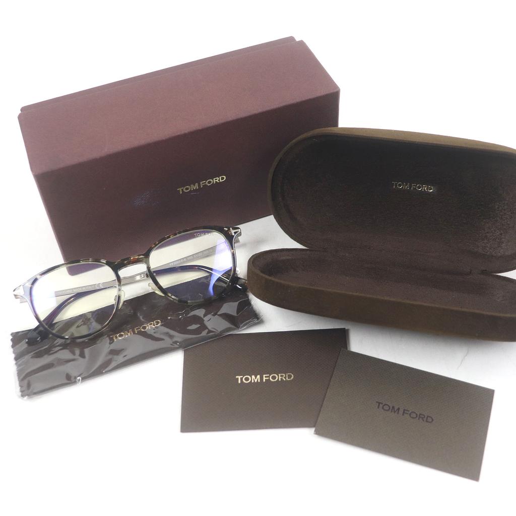 Excellent TOM FORD Glasses Marble Blue Light Cut Brown mens TF5593 Used