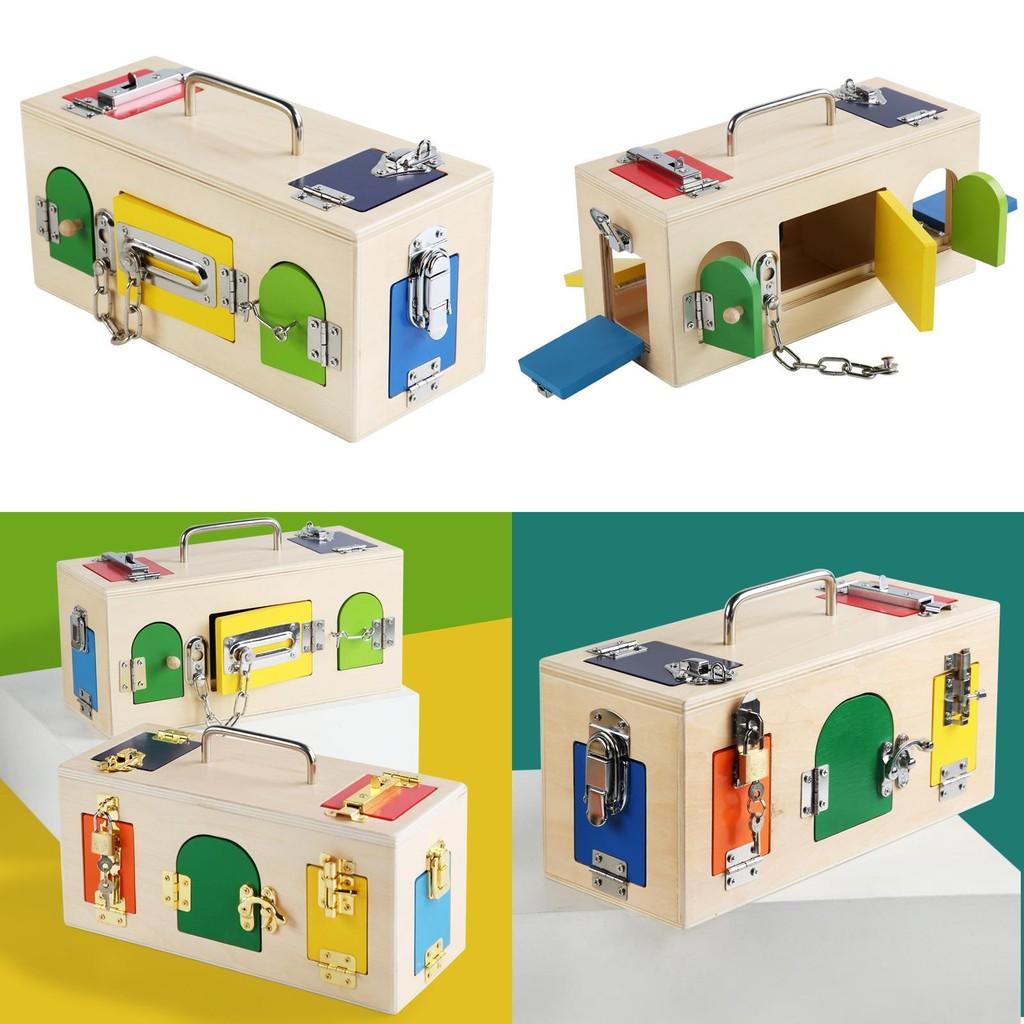 Wooden Toddler Unlock Educational Toy With Montessori Keys For Early Learning