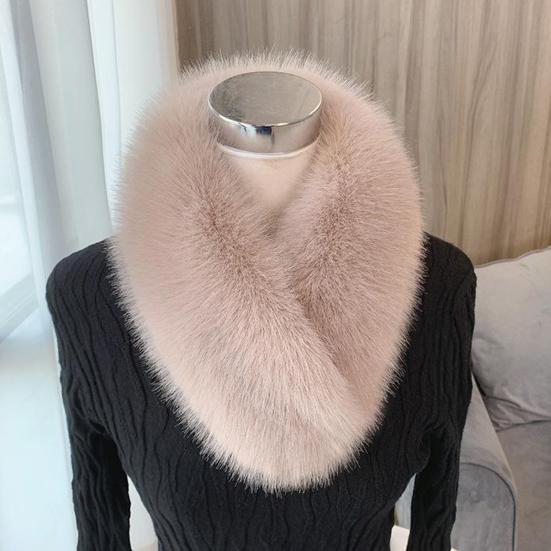 

Потовщений шарф зі штучного хутра. Класичний дихаючий комір зимового пальто з антифризом коричневий
