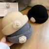 French Camellia Pearl Top Hat, Women'S Autumn And Winter Luxury Sense, Beret, Retro Pot Hat
