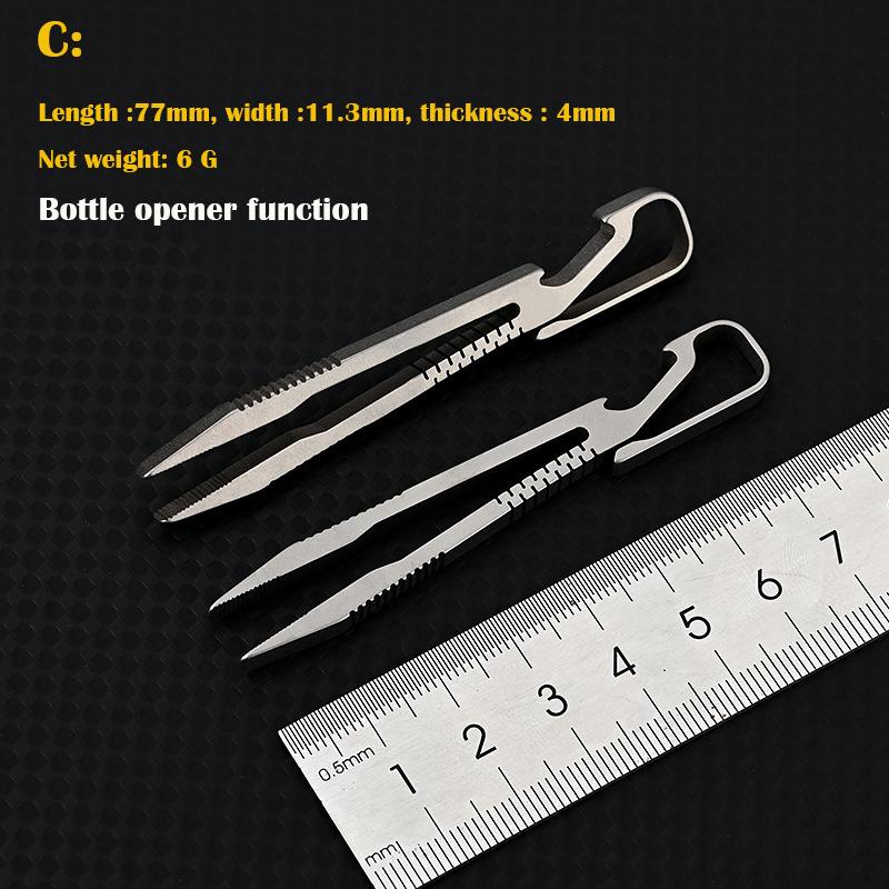 TC4 Titanium Alloy Tweezers Pick Up Clamping EDC Multipurpose Gadget Professional Outdoor Tool Bottle Opener Crowbar