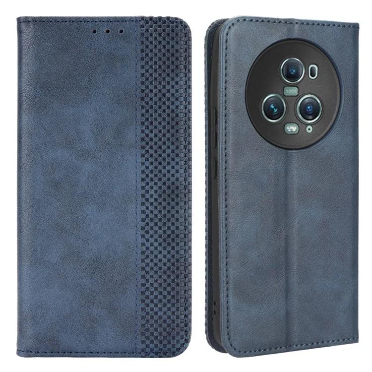 For Honor Magic5 Pro 5G PU Leather Wallet Retro Phone Case Magnetic Absorption Flip Stand Cover