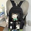 Schoolbag schoolbag Korean version of girls cute bear doll canvas backpack large capacity sweet junior high school backpack
