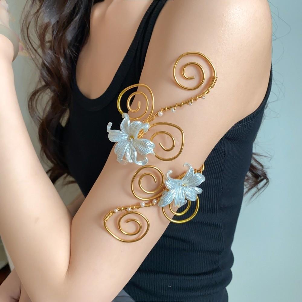 Hollow Out Iris Flower Bracelet Vintage Armband Vintage Open Arm Bangle Beach