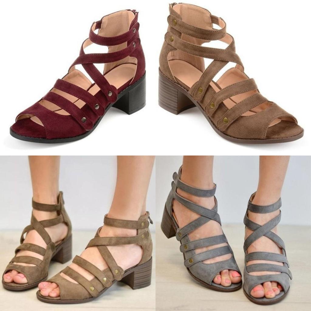Luxurious Womens Ladies Low Heel Wedge Summer Rivet Sandals For Casual Holidays