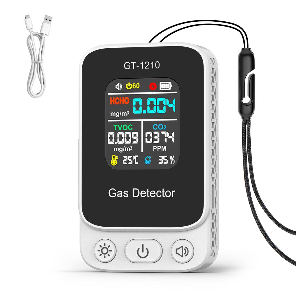 Mini 5 In 1 Air Quality Monitor CO2 HCHO TVOC Tester Temperature Humidity Meter Carbon Dioxide Detector For Indoor and Travel