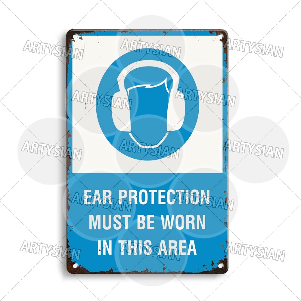 

Workplace Warning Metal Sign PPE Plaque Restricted Area Safety Notice Workers Overhead Workplace Rules Construction Site Poster 20x30cm（7.8x11.8inch）
