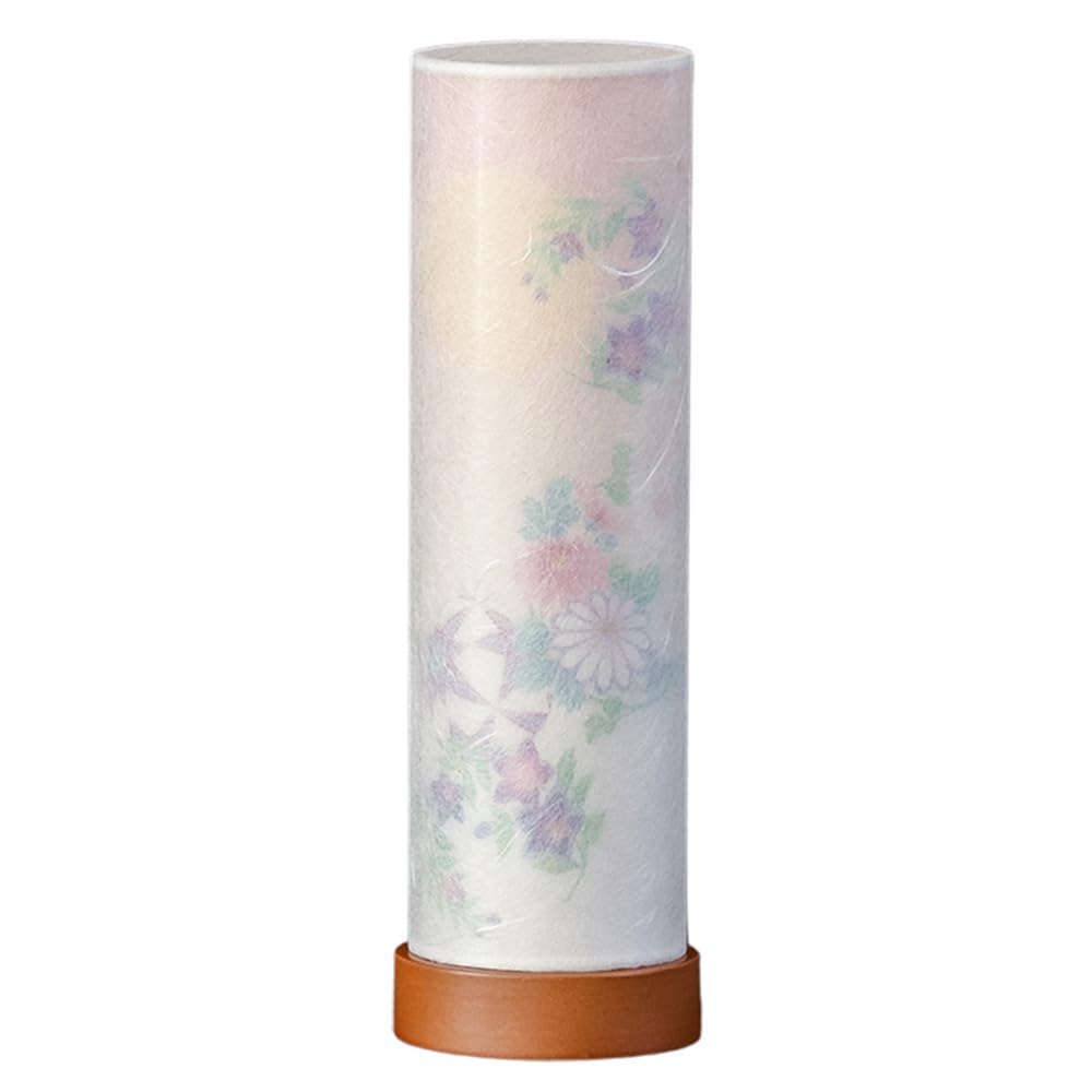 

Bon Festival Lantern No. 2921 Chrysanthemum and Bellflower Cordless Japanese Lantern, Modern Cordless Double-Layered 2921