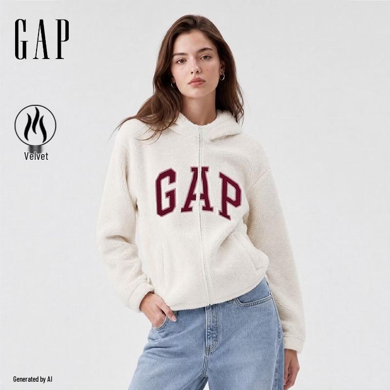 Gap Women's Cozy Embroidered Loose-Fit Hooded Sweatshirt