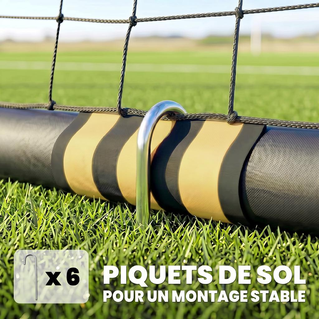 Football Goal with Protective Foam, 2.4 x 1.6 m, Yellow