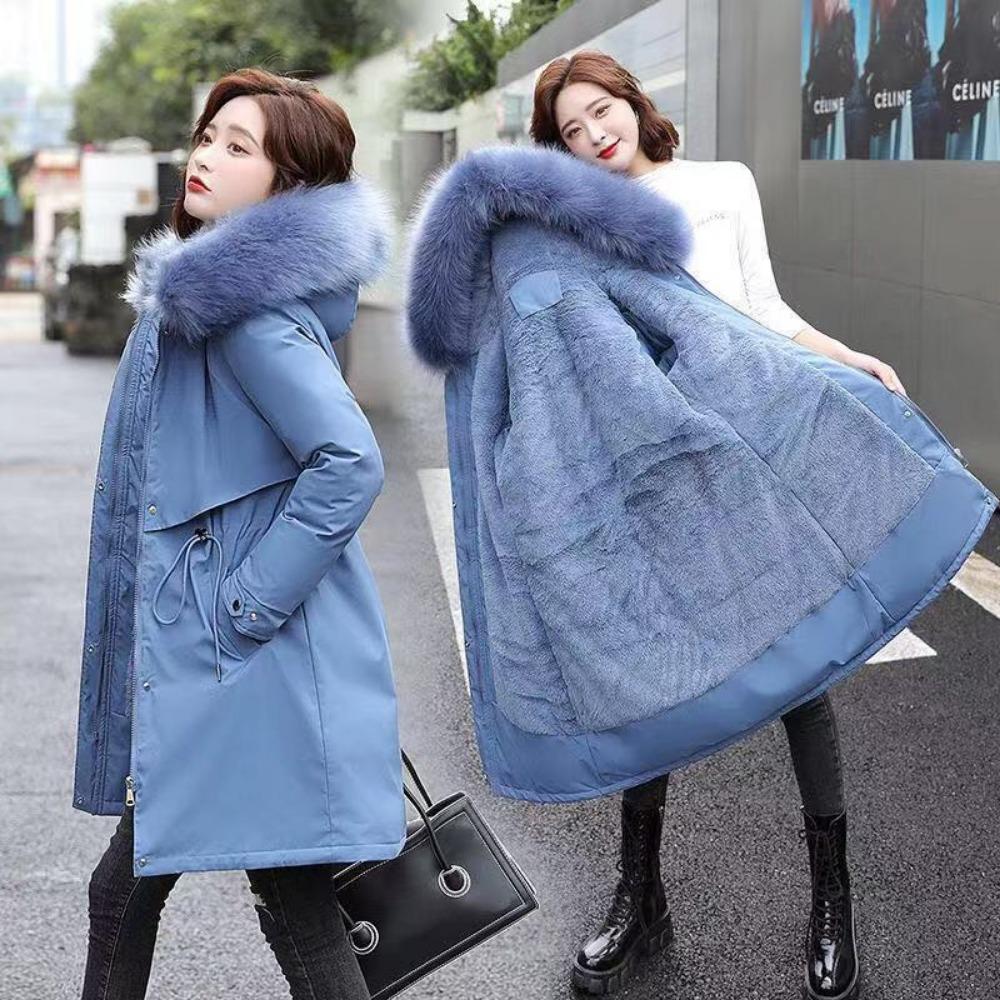 New down padded jacket women's medium and long Korean version loose large size padded jacket trendy