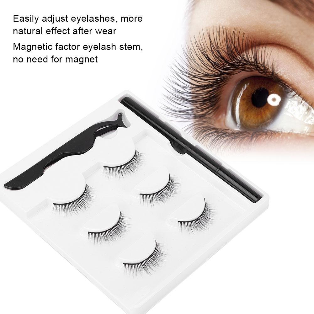 3 Pairs False Eyelashes Magnetic Eyeliner Pen Tweezers Set Eyelashes Makeup Set