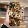 Gold US Dollar Banknote Print Design Phone Case For iPhone 16 15 14 13 12 11 Pro Max X XS XR 15 Plus 16e Silicone Soft Cover