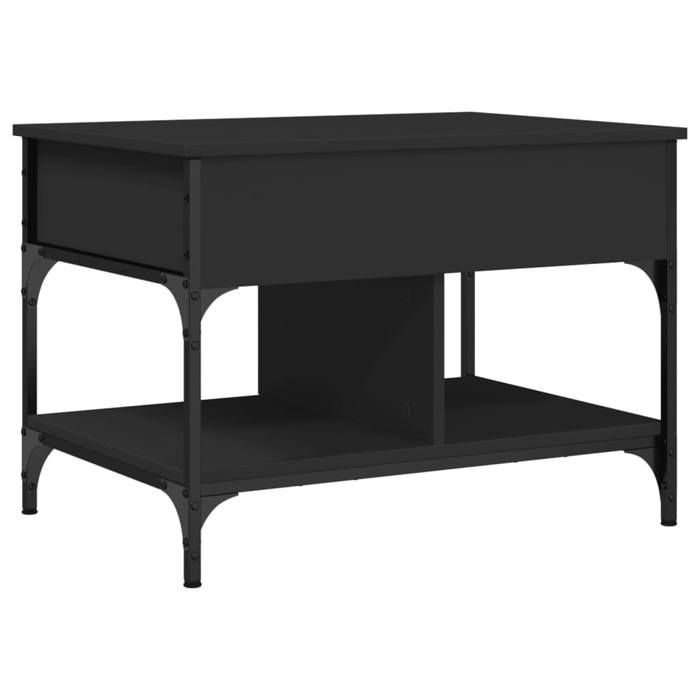 VidaXL Table Basse, Bout de Canapé avec Pieds Réglables, Table d'Appoint avec Rangement Salon Intérieur, Moderne, Noir Bois 845361