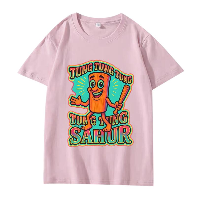 Tung Tung Tung Sahur Italian Brainrot T-shirt homme femme Oversize 100% Coton mode manches courtes Été imprimé Tops Unisex