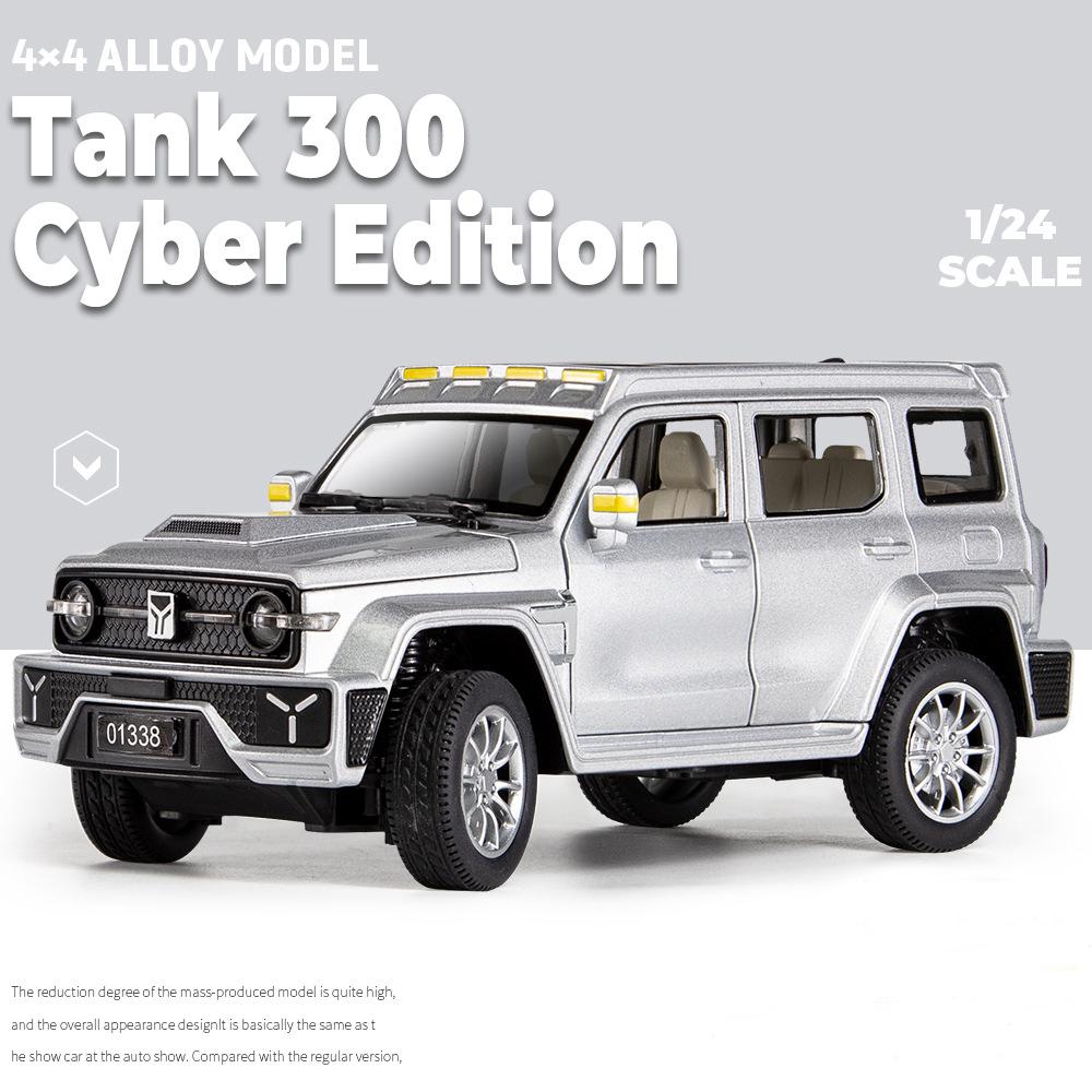 ג'יפים בקנה מידה 1/24 רנגלר טנק 300 Diecast רכב דגם צעצוע, רכב צעצוע משוך אחורה עם קול ואור לילדים פעוטות בנים בנות קולקציית מתנות
