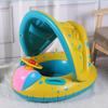 Baby Swim Ring with Sunshade, Toddler Inflatable Boat Float with Steering Wheel