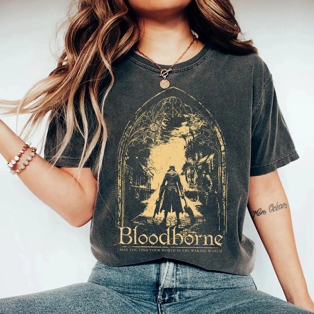 Bloodborne Shirt Hidetaka Miyazaki Soulsborne Game Tee Graphic Clothing Graphic Short Sleeve Shirt Unisex Unisex Women AllSeason
