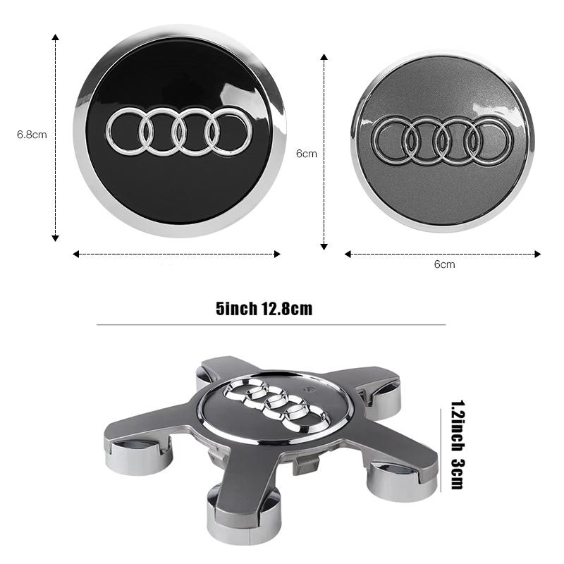 2026 4YGYE 60mm 61mm 69mm 128mm 4Pcs Car Wheel Hub Center Caps Rim Cover Badge For 4YGYE S-Line A3 A4 A6 Q3 Q5 A5 Q7 A1 A8 Q2 Q8 Q4 A4L