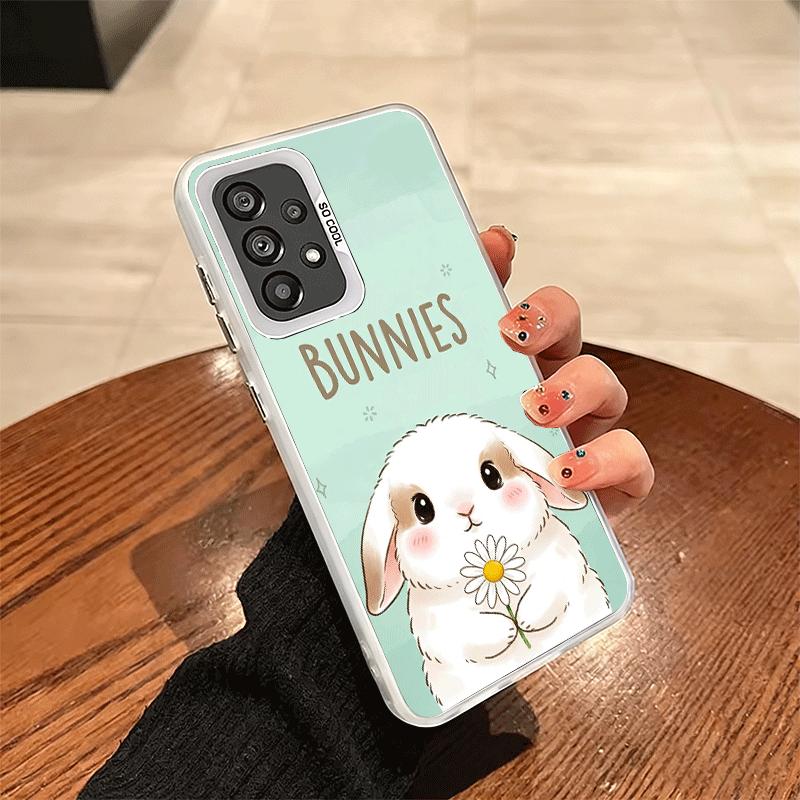 Cute Cartoon Bunny Rabbit Shockproof Phone Case for Samsung A17 A16 A15 A14 A37 A57 A36 A56 A26 A35 A55 A25 A34 A54 A24 A13 A23