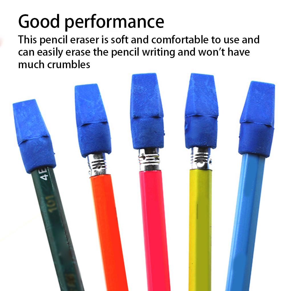 120 Pieces Color Random Universal Torch Head Pencil Erasers Erasing Too Replacement Pen Caps Stationery Accessories