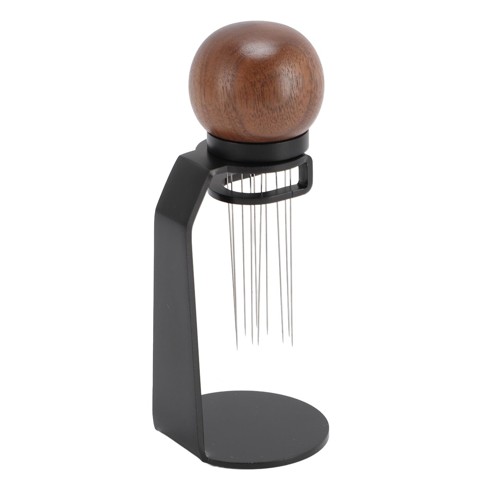 

Needle Type Coffee Stirrer with Stand Stainless Steel Needle Walnut Handle Professional Needle Type Coffee Distributor L