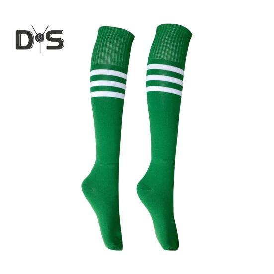 

1 пара носков средней длины, полосатые, нескользящие, высокоэластичные, впитывающие пот, футбольные чулки для болельщиков, детские гольфы, спортивные носки для школьных игр S зелёный
