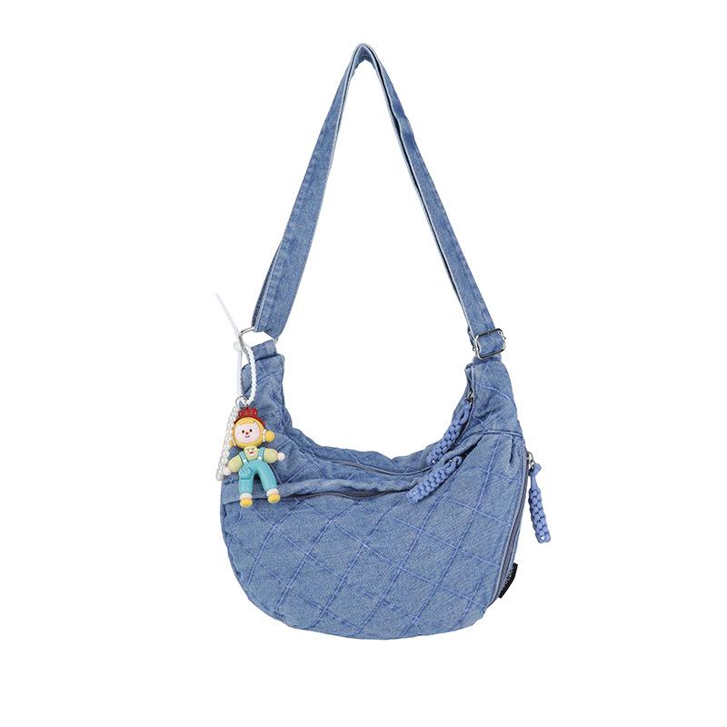 

Large Capacity Denim Bag Women s Lightweight Commuting Shoulder Bag