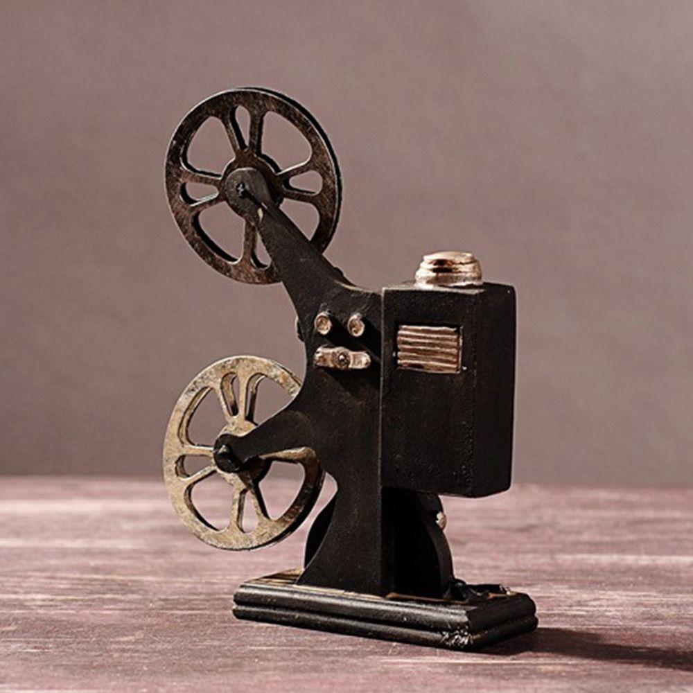 Resin Craft Movie Film Projector Sculpture Exquisite Handmade Cinema Projector Ornaments Lightweight Projector Model Home Decor