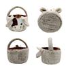 Cow Easter Basket Plush Toy With Pp Cotton For Holiday Gift And Decor