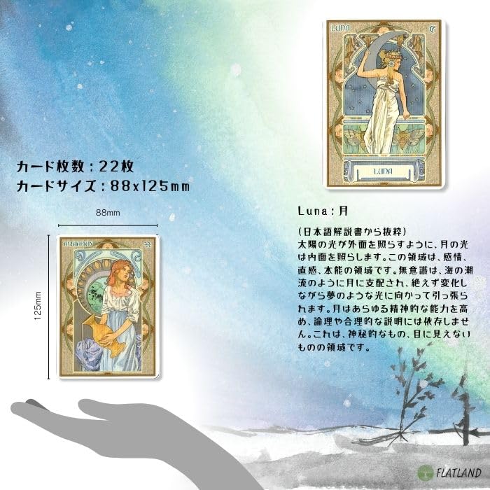 Authentic Astrological Oracle Cards, Art Nouveau Astrology by Antonella Castelli, with Japanese Instructions
